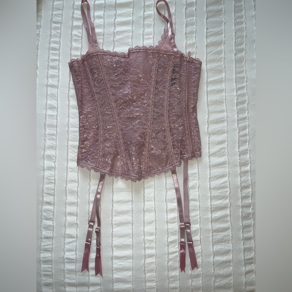 NWOT Adore Me Pink Lace Bustier set - Picture 9 of 11